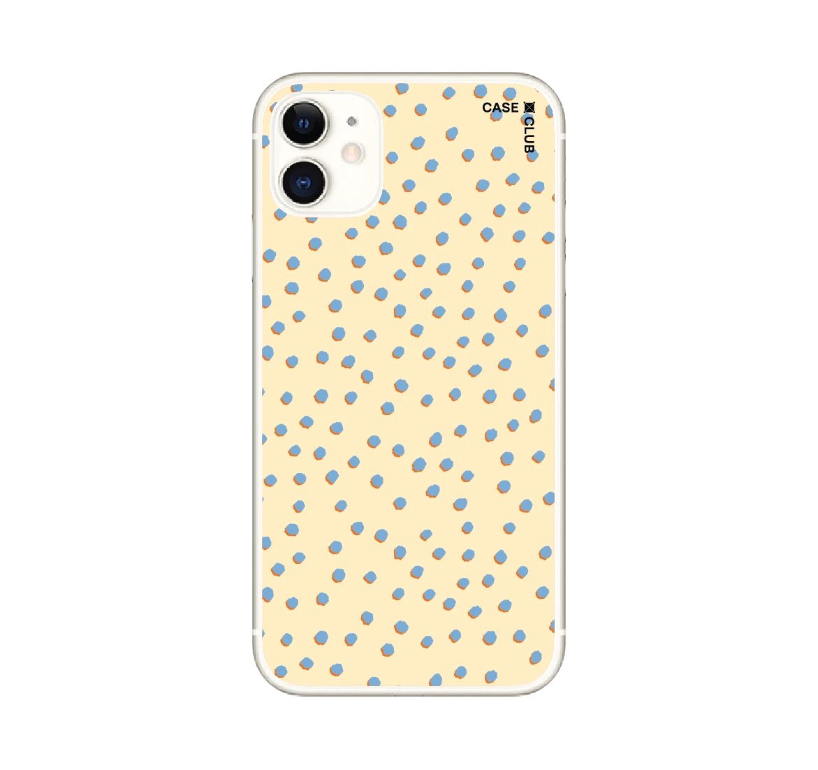 blue & yellow brush polka dots